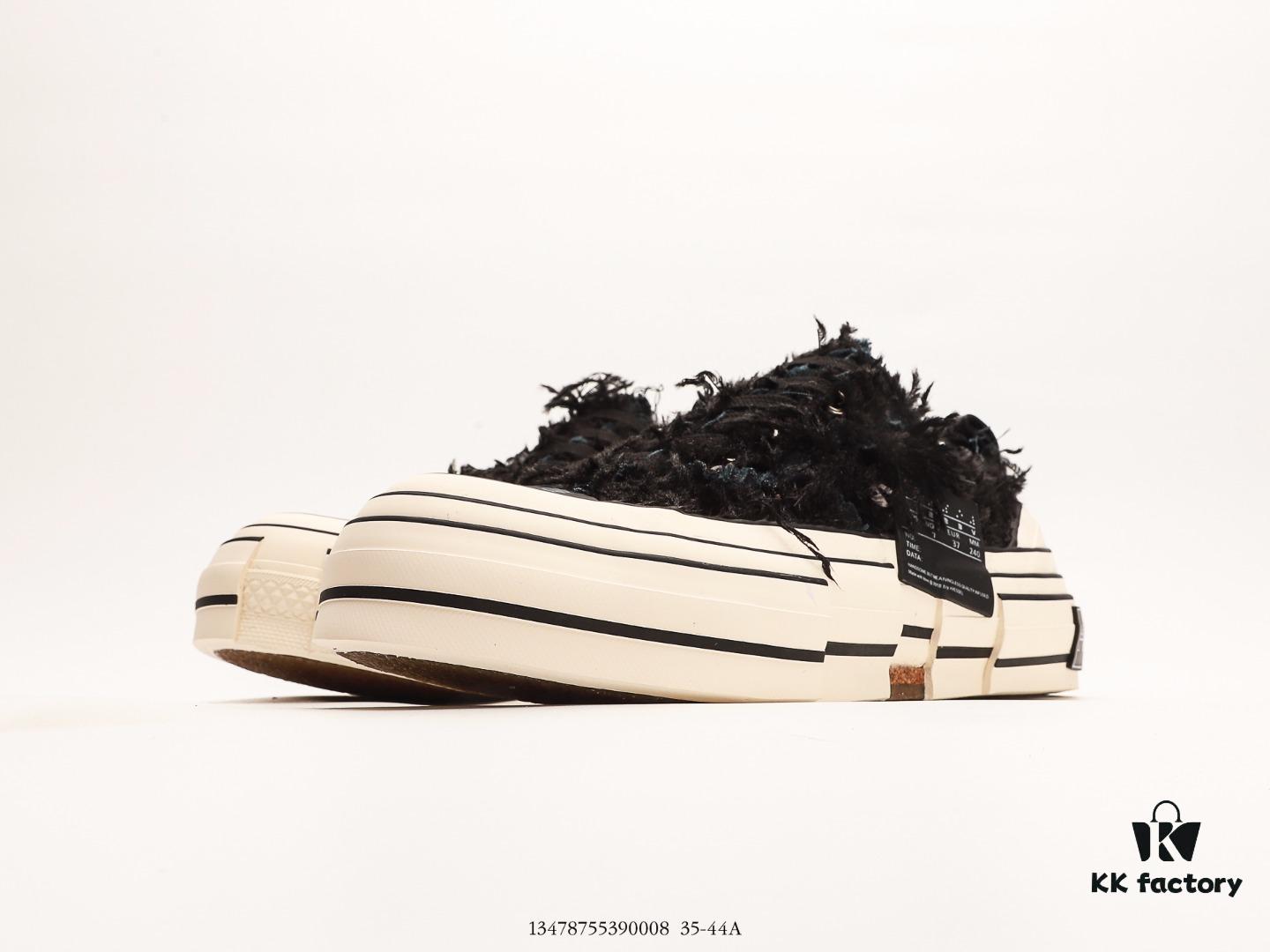 Wu Jianhao's Personal Avant-garde Brand xVESSEL G.O.P. Low Unisex Canvas Vulcanized Sneakers with Deconstructed Layered Cork Thick Sole for Height Increase