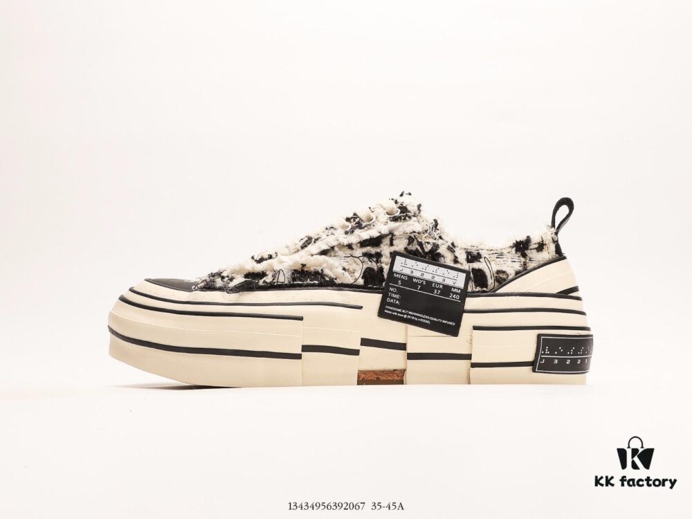 xVESSEL G.O.P. Low Unisex Canvas Vulcanized Sneakers with Deconstructed Overlapping Cork Platform