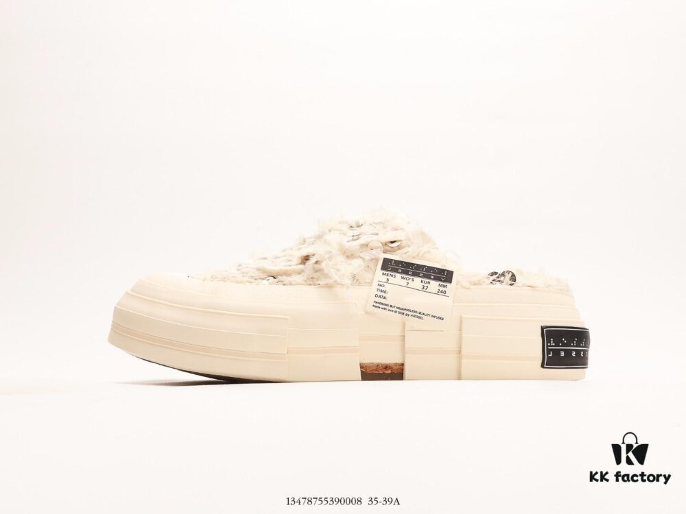 xVESSEL G.O.P. Low Unisex Deconstructed Overlapping Platform Cork Low-Top Canvas Vulcanized Sneakers