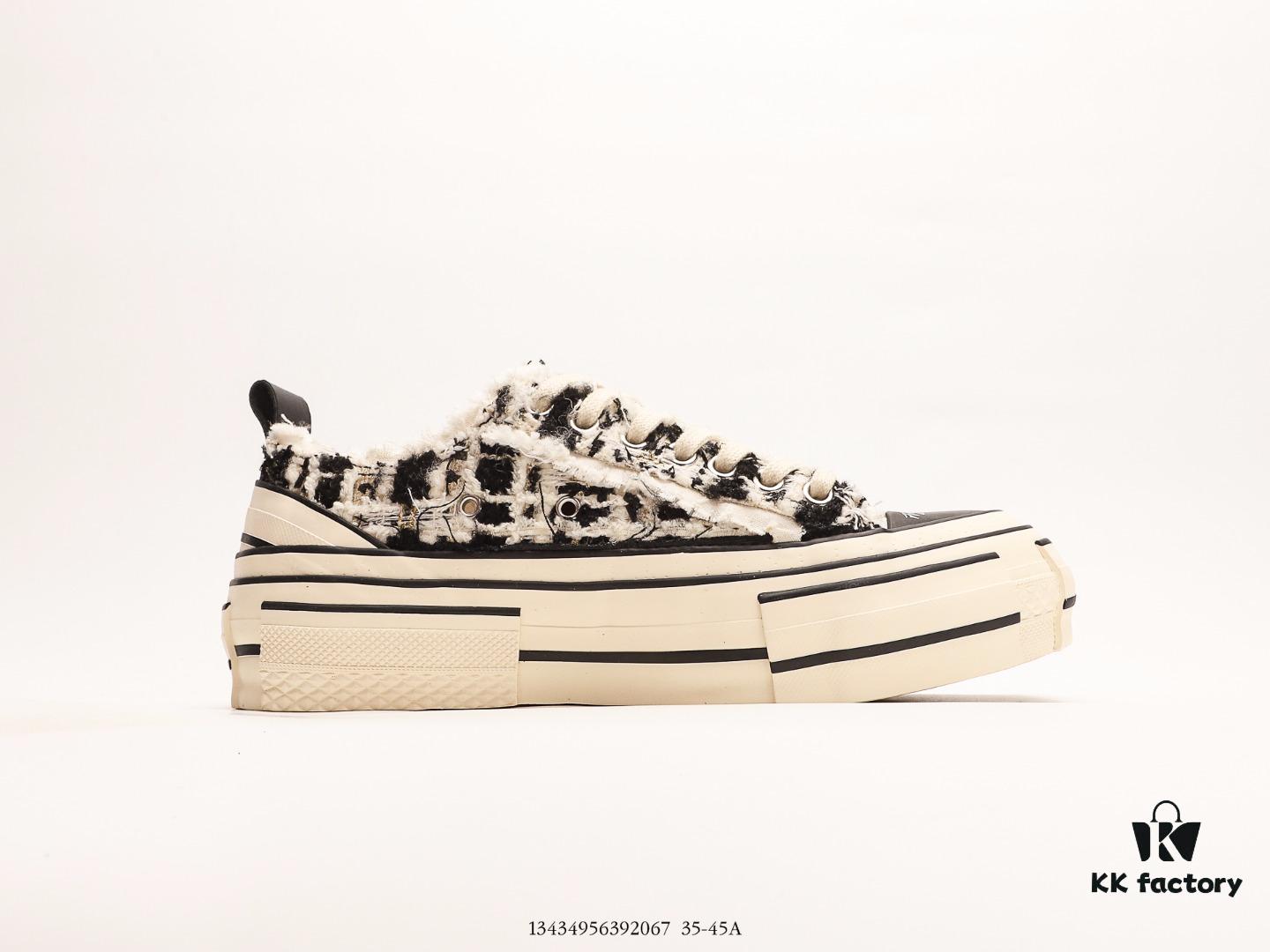 xVESSEL G.O.P. Low Unisex Canvas Vulcanized Sneakers with Deconstructed Overlapping Cork Platform