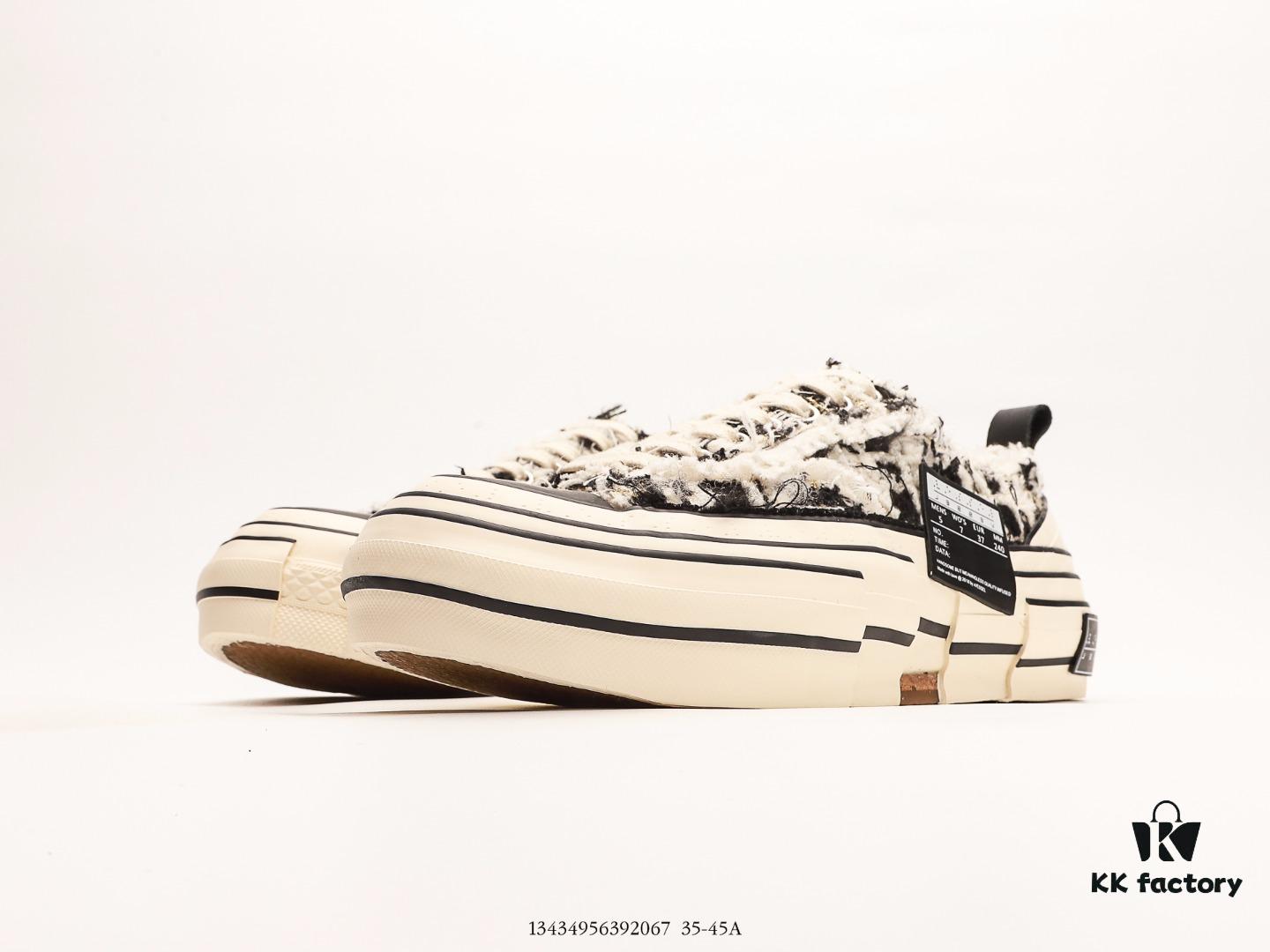 xVESSEL G.O.P. Low Unisex Canvas Vulcanized Sneakers with Deconstructed Overlapping Cork Platform