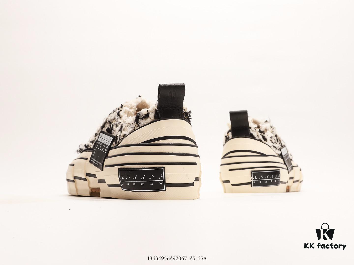 xVESSEL G.O.P. Low Unisex Canvas Vulcanized Sneakers with Deconstructed Overlapping Cork Platform