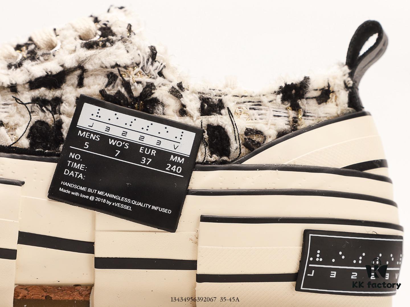 xVESSEL G.O.P. Low Unisex Canvas Vulcanized Sneakers with Deconstructed Overlapping Cork Platform