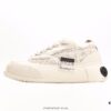 Wu Jianhao's Personal Avant-garde Brand xVESSEL G.O.P. Low Unisex Canvas Sneakers with Deconstructed Overlapping Cork Thick Sole and Vulcanized Flat Shoe Design