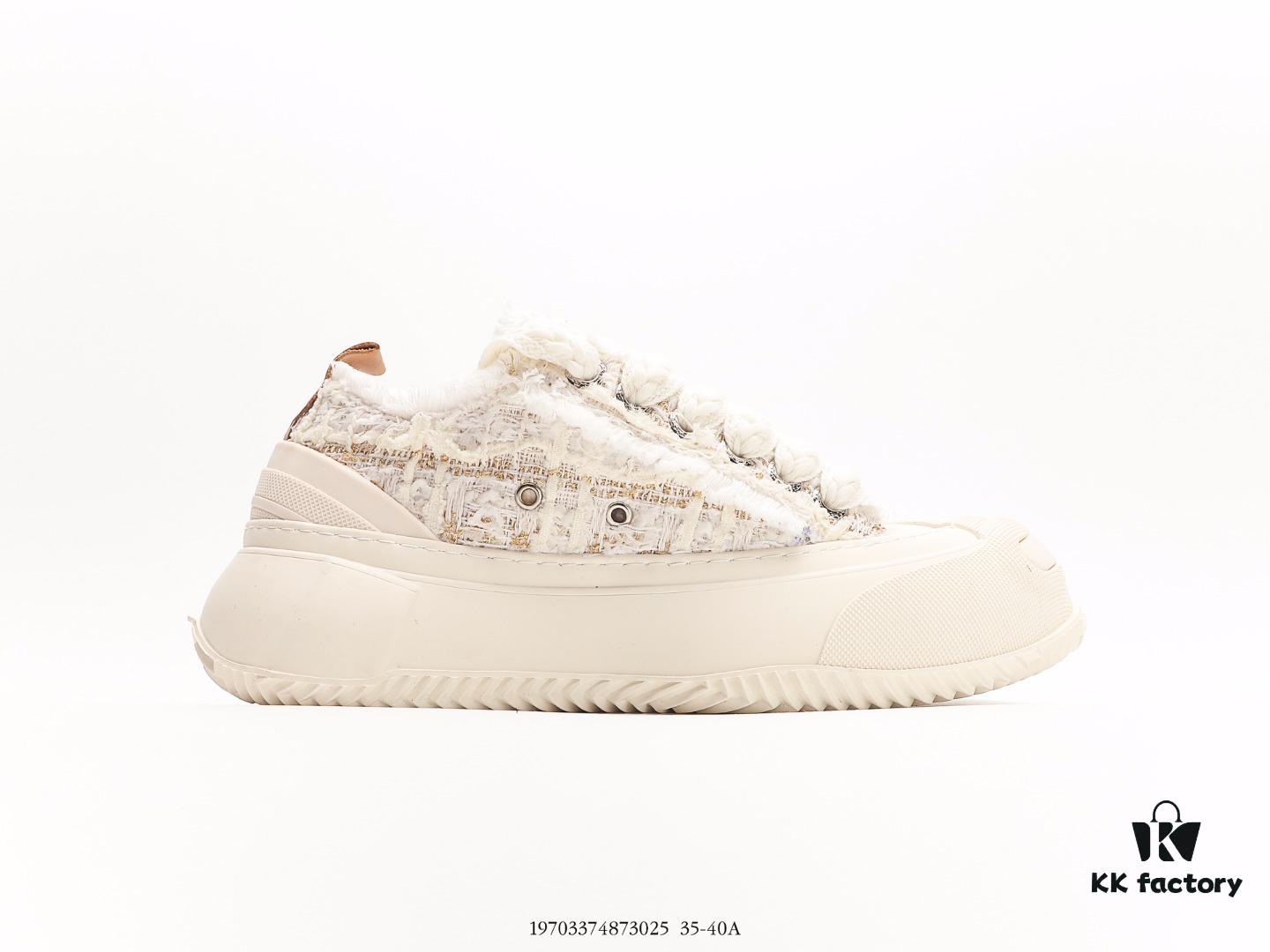 Wu Jianhao's Personal Avant-garde Brand xVESSEL G.O.P. Low Unisex Canvas Sneakers with Deconstructed Overlapping Cork Thick Sole and Vulcanized Flat Shoe Design