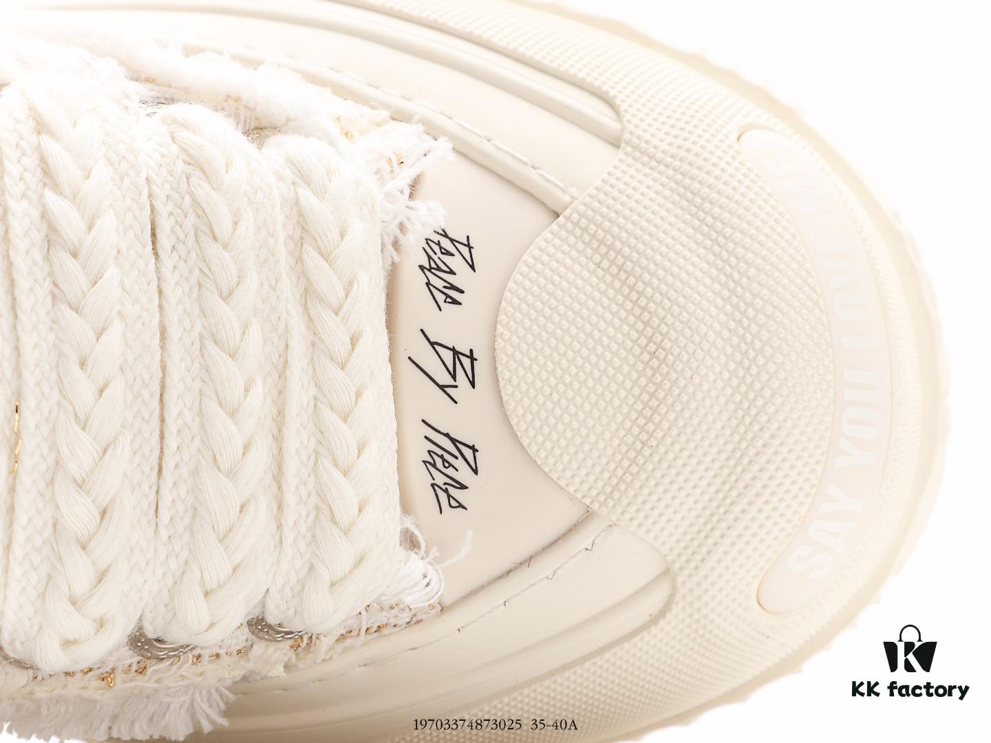 Wu Jianhao's Personal Avant-garde Brand xVESSEL G.O.P. Low Unisex Canvas Sneakers with Deconstructed Overlapping Cork Thick Sole and Vulcanized Flat Shoe Design