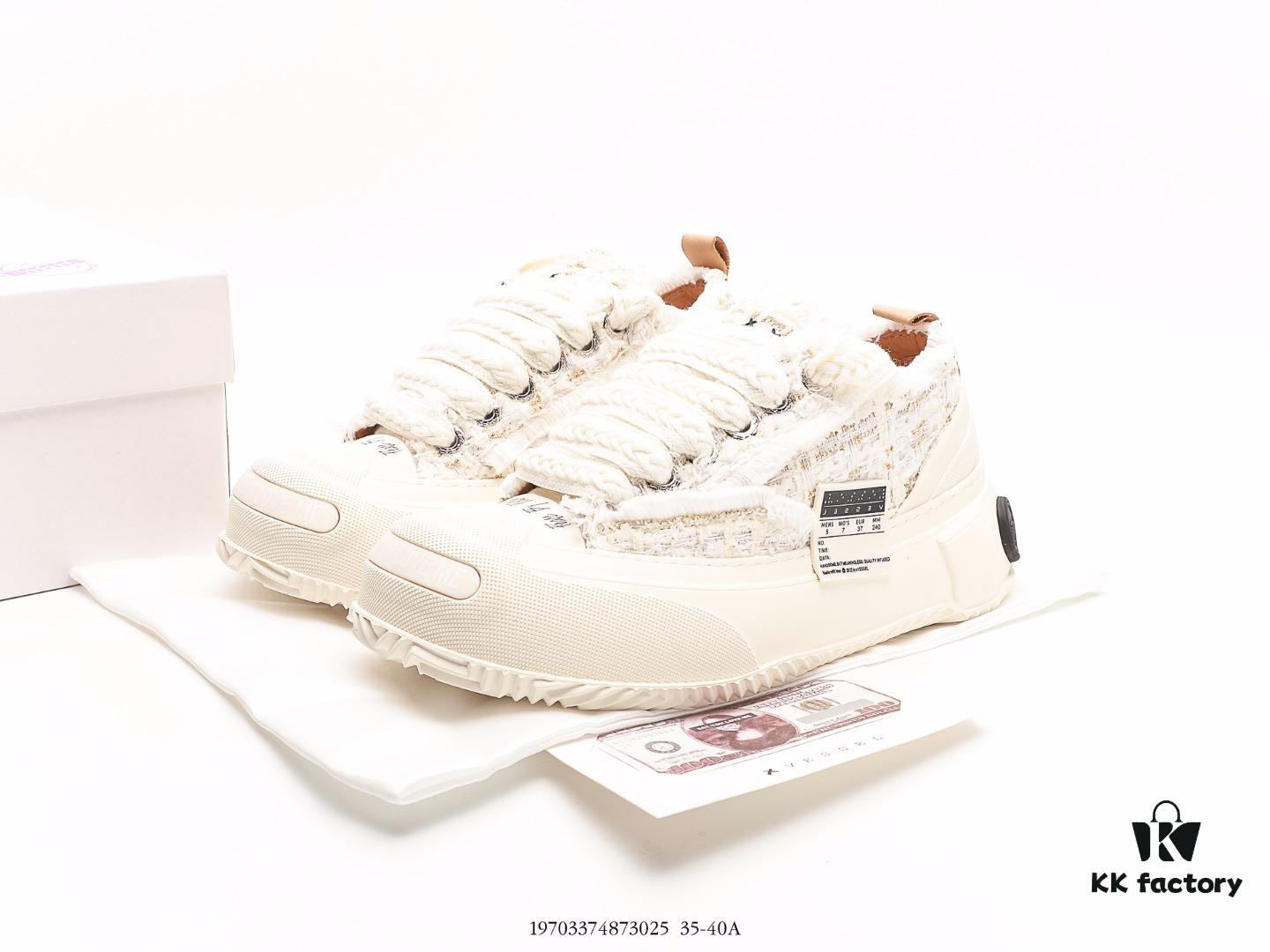 Wu Jianhao's Personal Avant-garde Brand xVESSEL G.O.P. Low Unisex Canvas Sneakers with Deconstructed Overlapping Cork Thick Sole and Vulcanized Flat Shoe Design