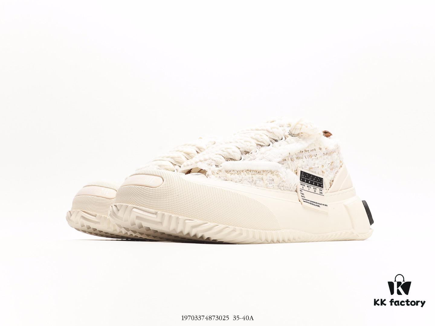 Wu Jianhao's Personal Avant-garde Brand xVESSEL G.O.P. Low Unisex Canvas Sneakers with Deconstructed Overlapping Cork Thick Sole and Vulcanized Flat Shoe Design