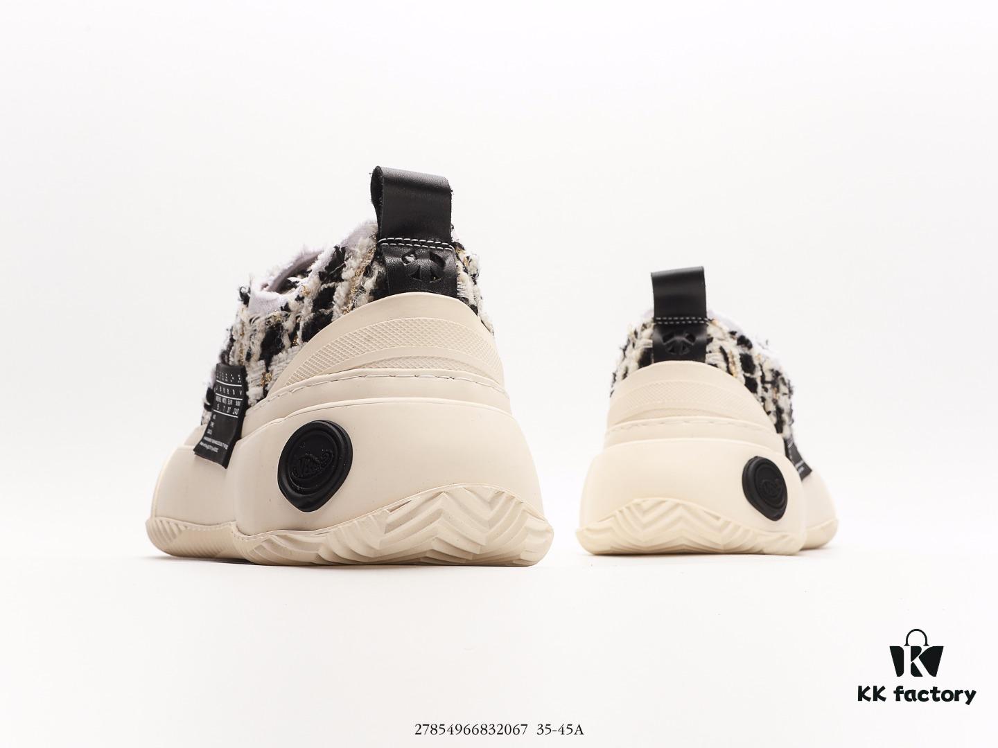 xVESSEL G.O.P. 2.0 MARSHMALLOW Lows, Deconstructed Overlapping Platform Cork Low-Top Canvas Vulcanized Sneakers from WU JIANHAO's Fashion Label