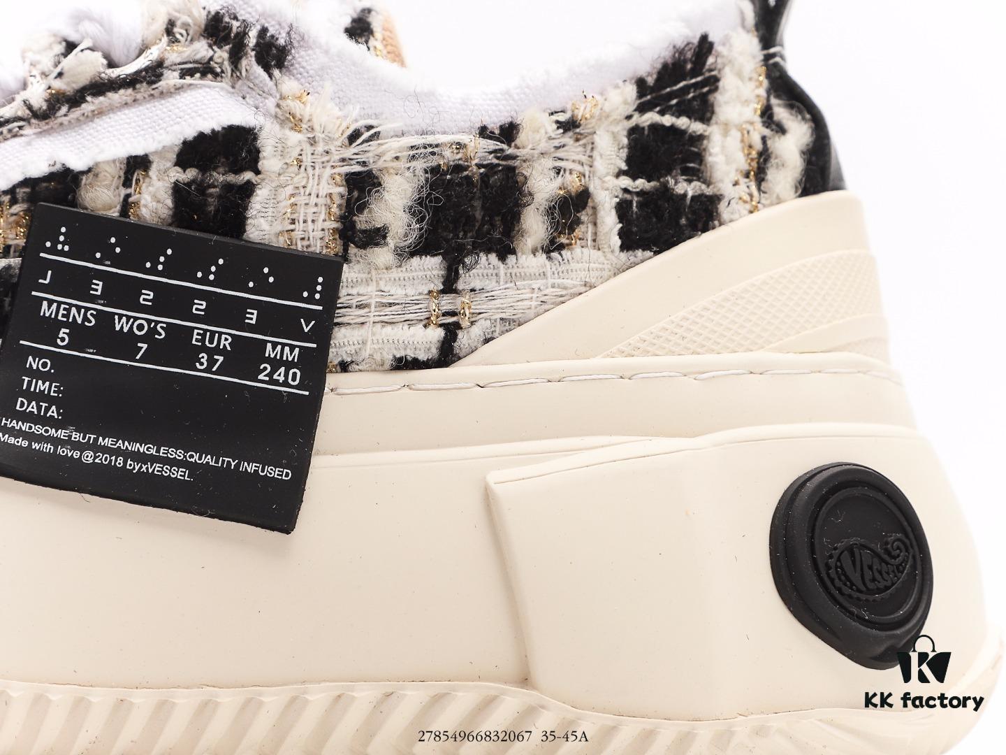 xVESSEL G.O.P. 2.0 MARSHMALLOW Lows, Deconstructed Overlapping Platform Cork Low-Top Canvas Vulcanized Sneakers from WU JIANHAO's Fashion Label