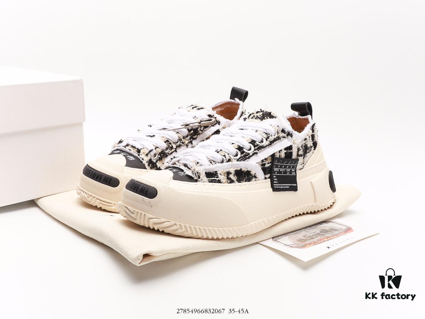 xVESSEL G.O.P. 2.0 MARSHMALLOW Lows, Deconstructed Overlapping Platform Cork Low-Top Canvas Vulcanized Sneakers from WU JIANHAO's Fashion Label