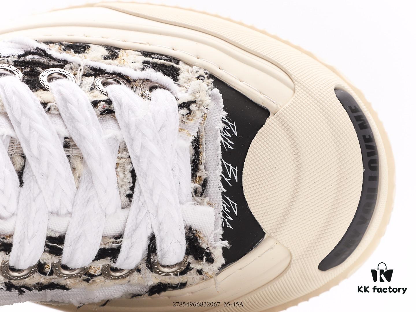 xVESSEL G.O.P. 2.0 MARSHMALLOW Lows, Deconstructed Overlapping Platform Cork Low-Top Canvas Vulcanized Sneakers from WU JIANHAO's Fashion Label