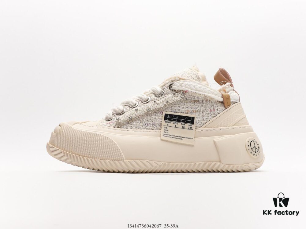 Wu Jianhao 2.0 - SMILENCE Hidden Edition! xVESSEL G.O.P. 2.0 MARSHMALLOW Lows 'Peace by Piece' Deconstructed Overlaid Platform Canvas Vulcanized Shoes