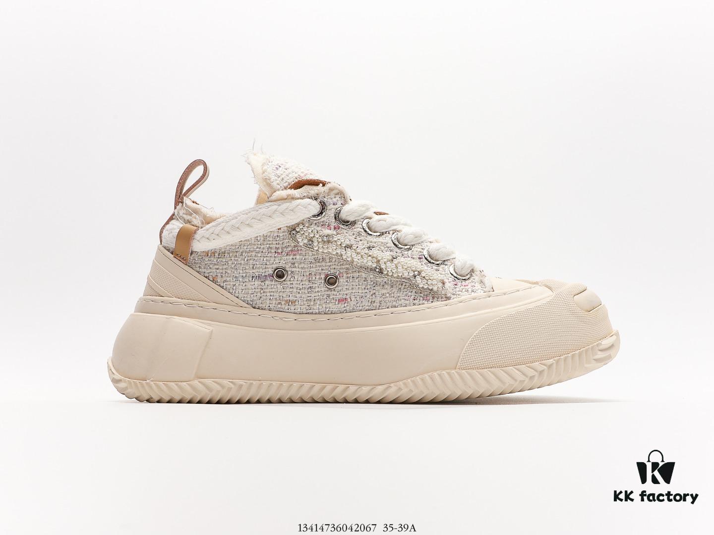 Wu Jianhao 2.0 - SMILENCE Hidden Edition! xVESSEL G.O.P. 2.0 MARSHMALLOW Lows 'Peace by Piece' Deconstructed Overlaid Platform Canvas Vulcanized Shoes