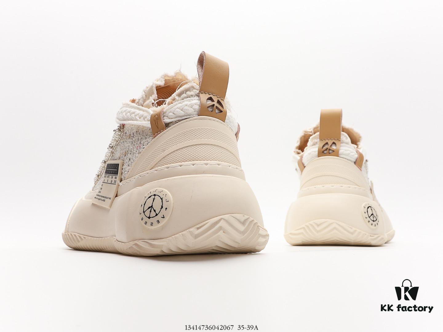 Wu Jianhao 2.0 - SMILENCE Hidden Edition! xVESSEL G.O.P. 2.0 MARSHMALLOW Lows 'Peace by Piece' Deconstructed Overlaid Platform Canvas Vulcanized Shoes