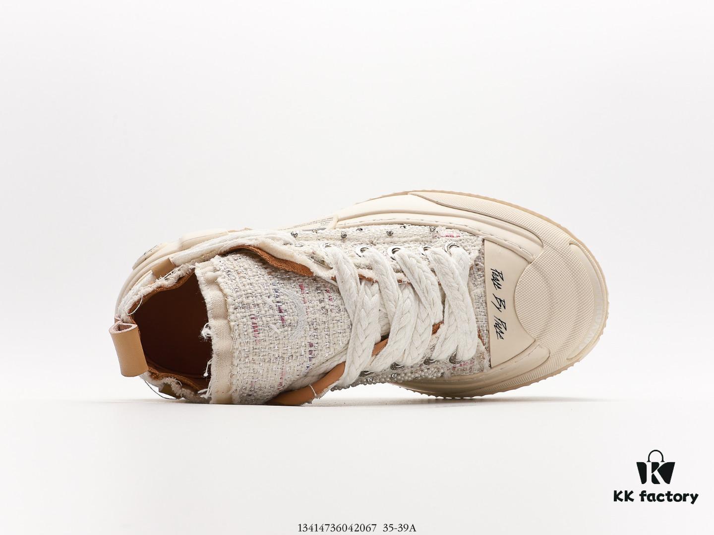 Wu Jianhao 2.0 - SMILENCE Hidden Edition! xVESSEL G.O.P. 2.0 MARSHMALLOW Lows 'Peace by Piece' Deconstructed Overlaid Platform Canvas Vulcanized Shoes