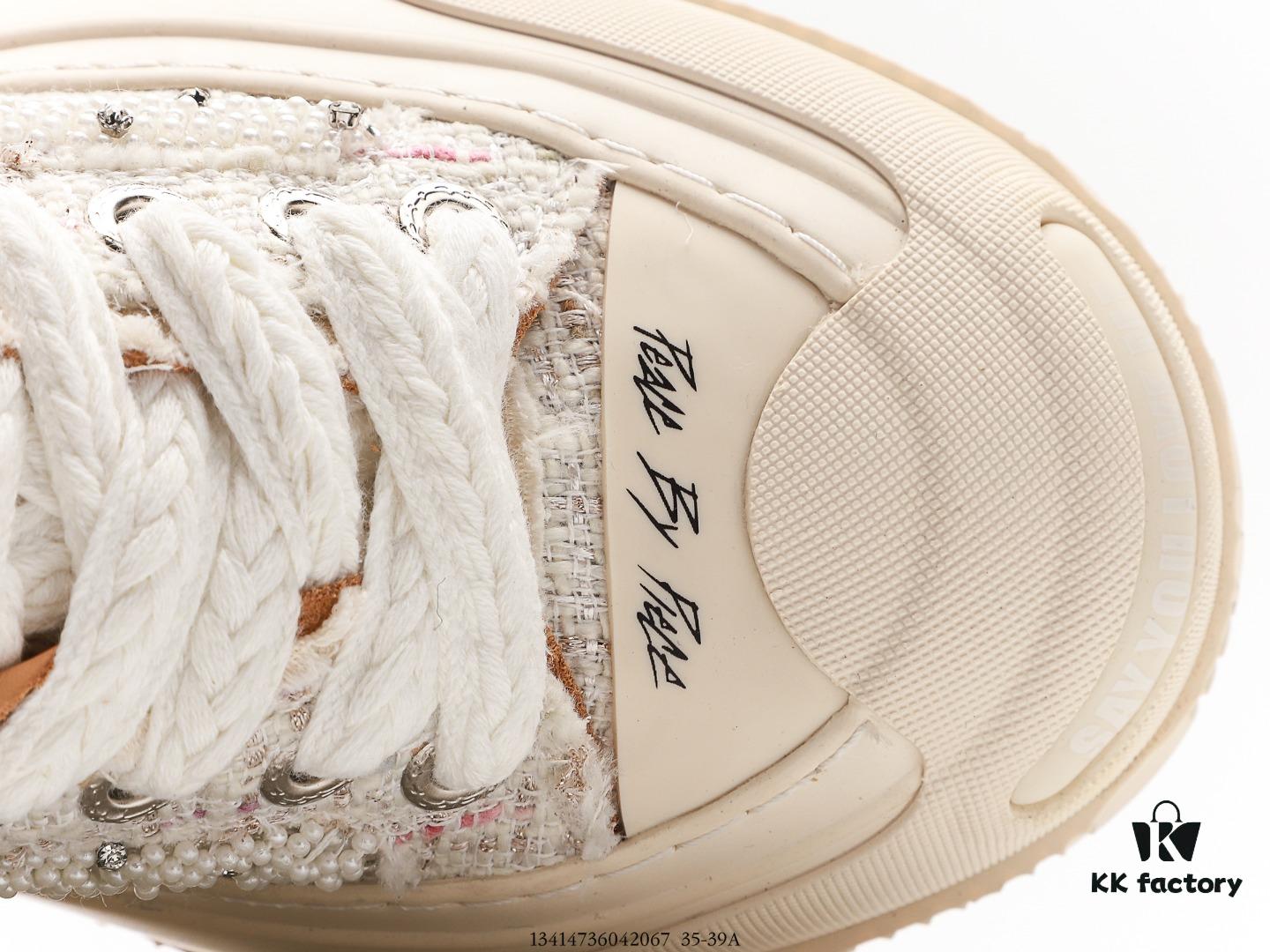 Wu Jianhao 2.0 - SMILENCE Hidden Edition! xVESSEL G.O.P. 2.0 MARSHMALLOW Lows 'Peace by Piece' Deconstructed Overlaid Platform Canvas Vulcanized Shoes