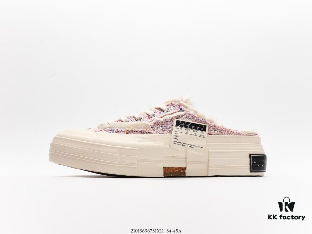 xVESSEL G.O.P. Low Unisex Deconstructed Overlapping Platform Canvas Vulcanized Shoes with Cork Insole – Handcrafted, Vintage Tassel Design, 12-Ounce Durable Canvas, NFC Anti-Counterfeit Tag