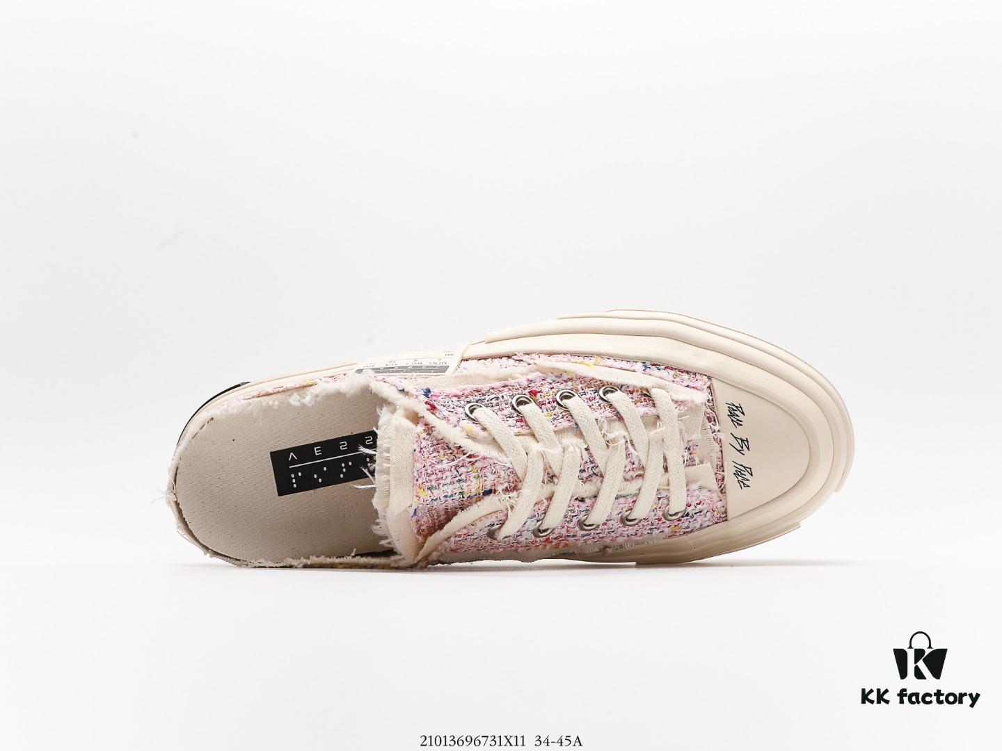 xVESSEL G.O.P. Low Unisex Deconstructed Overlapping Platform Canvas Vulcanized Shoes with Cork Insole – Handcrafted, Vintage Tassel Design, 12-Ounce Durable Canvas, NFC Anti-Counterfeit Tag