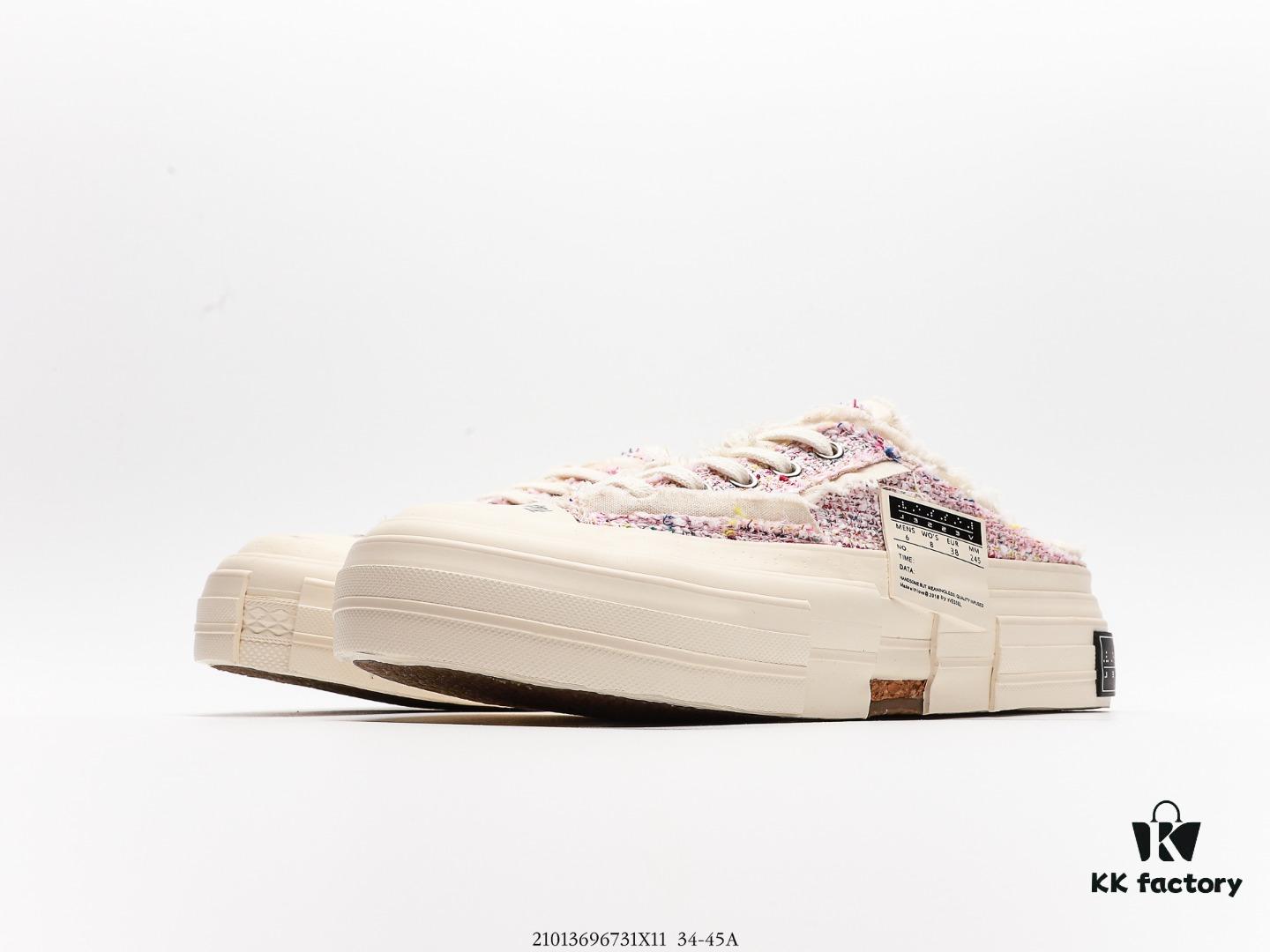 xVESSEL G.O.P. Low Unisex Deconstructed Overlapping Platform Canvas Vulcanized Shoes with Cork Insole – Handcrafted, Vintage Tassel Design, 12-Ounce Durable Canvas, NFC Anti-Counterfeit Tag