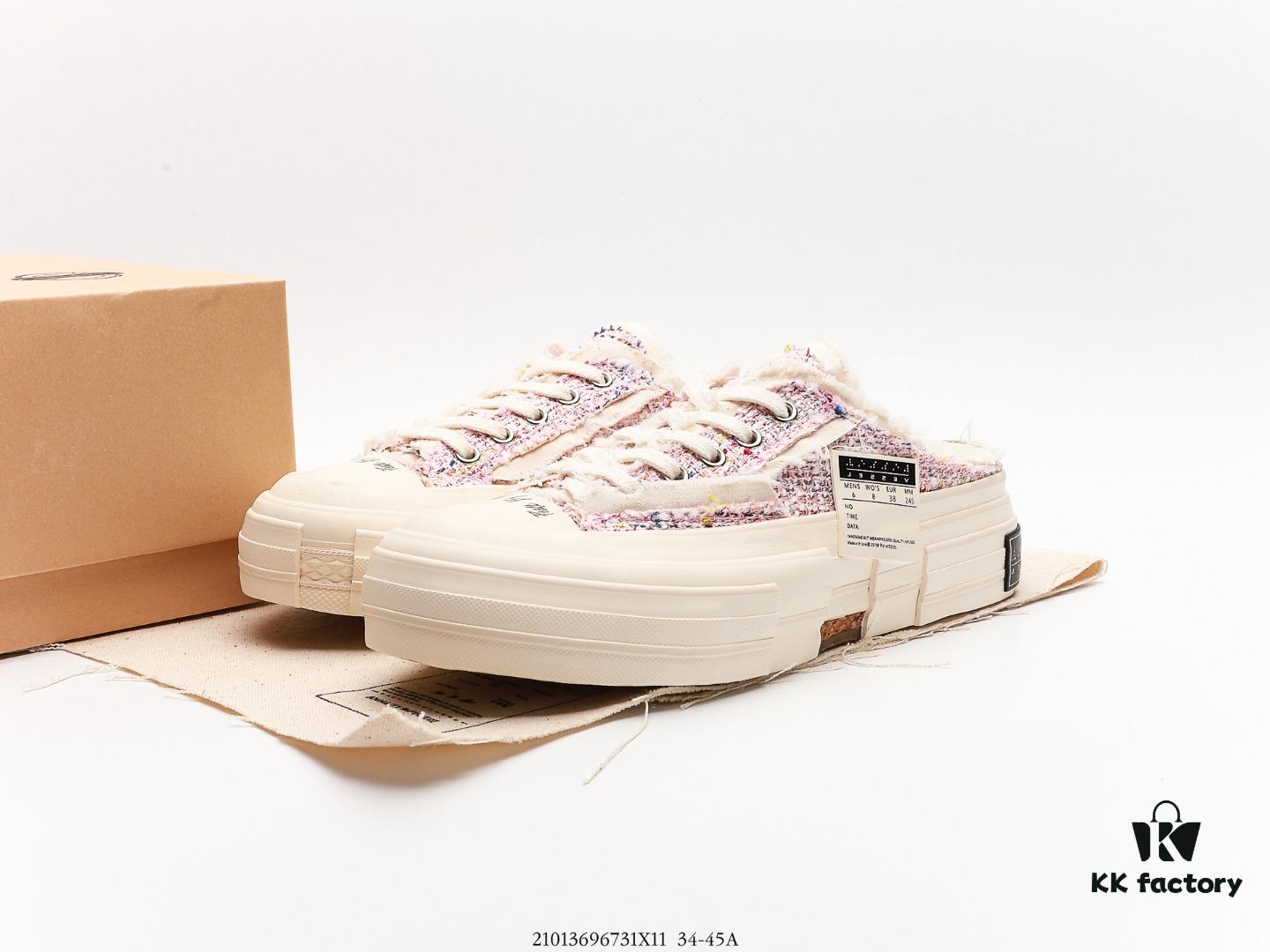 xVESSEL G.O.P. Low Unisex Deconstructed Overlapping Platform Canvas Vulcanized Shoes with Cork Insole – Handcrafted, Vintage Tassel Design, 12-Ounce Durable Canvas, NFC Anti-Counterfeit Tag