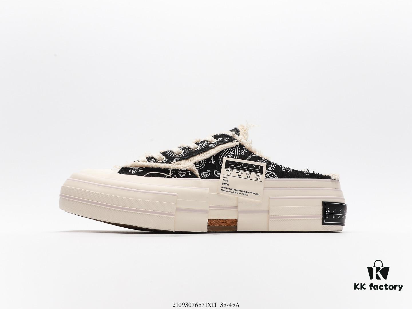 xVESSEL G.O.P. Low Unisex Canvas Sneakers with Cork Insole – Handcrafted Vulcanized Shoes Featuring Gradient Color-Changing Effect, Tassel Design, and NFC Anti-Counterfeit Verification