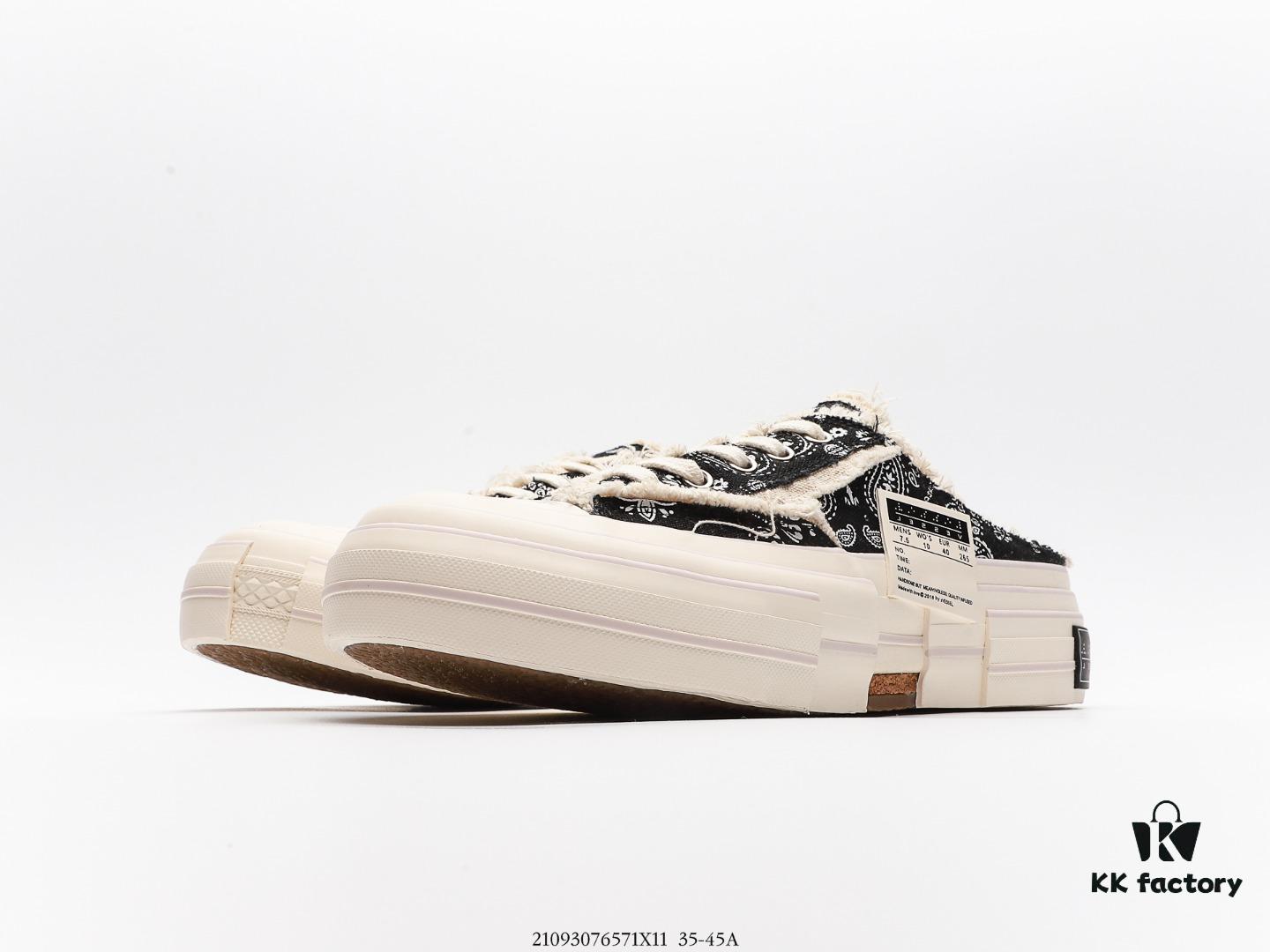 xVESSEL G.O.P. Low Unisex Canvas Sneakers with Cork Insole – Handcrafted Vulcanized Shoes Featuring Gradient Color-Changing Effect, Tassel Design, and NFC Anti-Counterfeit Verification