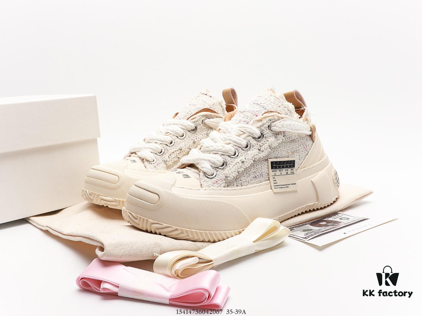 Wu Jianhao 2.0 - SMILENCE Hidden Edition! xVESSEL G.O.P. 2.0 MARSHMALLOW Lows 'Peace by Piece' Deconstructed Overlaid Platform Canvas Vulcanized Shoes
