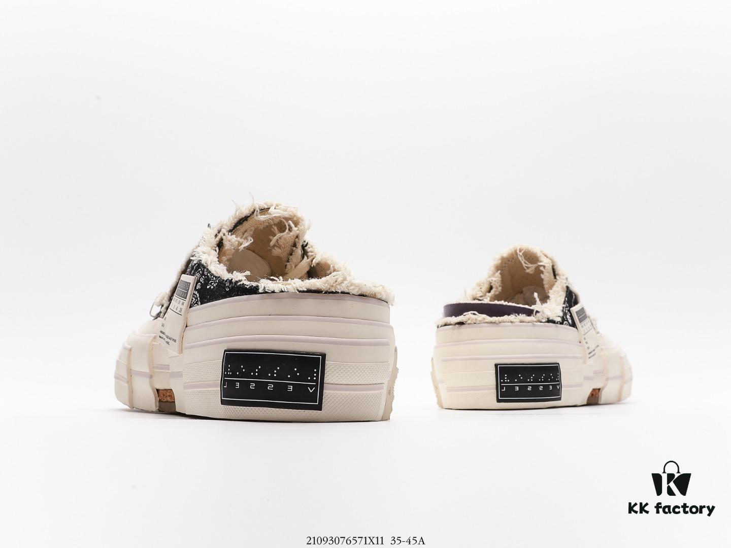 xVESSEL G.O.P. Low Unisex Canvas Sneakers with Cork Insole – Handcrafted Vulcanized Shoes Featuring Gradient Color-Changing Effect, Tassel Design, and NFC Anti-Counterfeit Verification