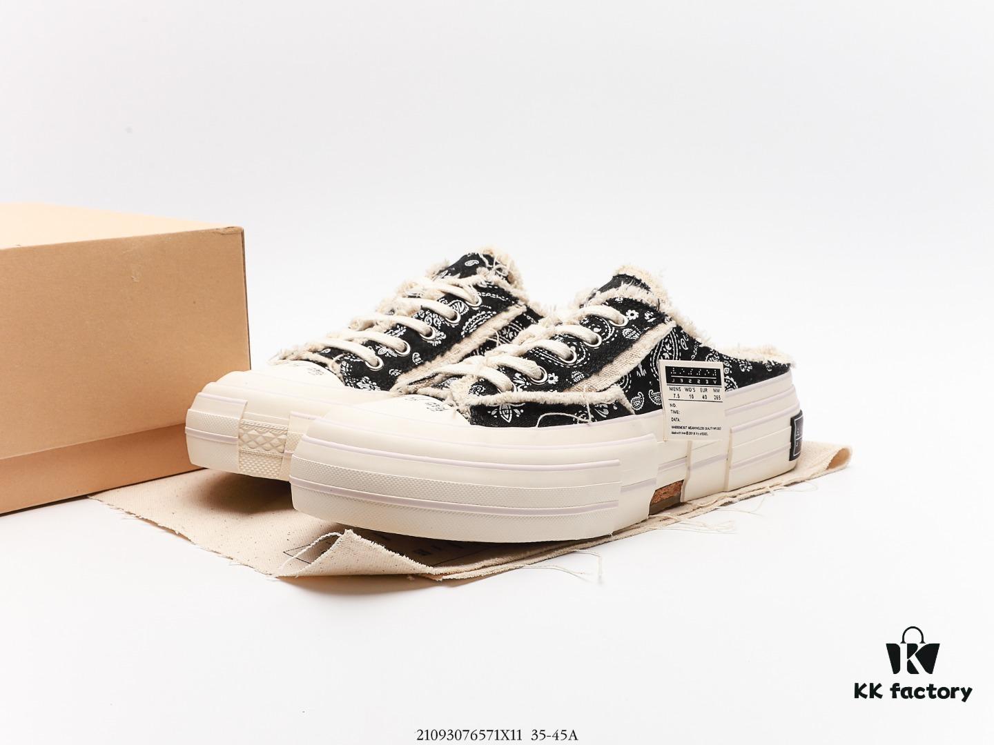 xVESSEL G.O.P. Low Unisex Canvas Sneakers with Cork Insole – Handcrafted Vulcanized Shoes Featuring Gradient Color-Changing Effect, Tassel Design, and NFC Anti-Counterfeit Verification