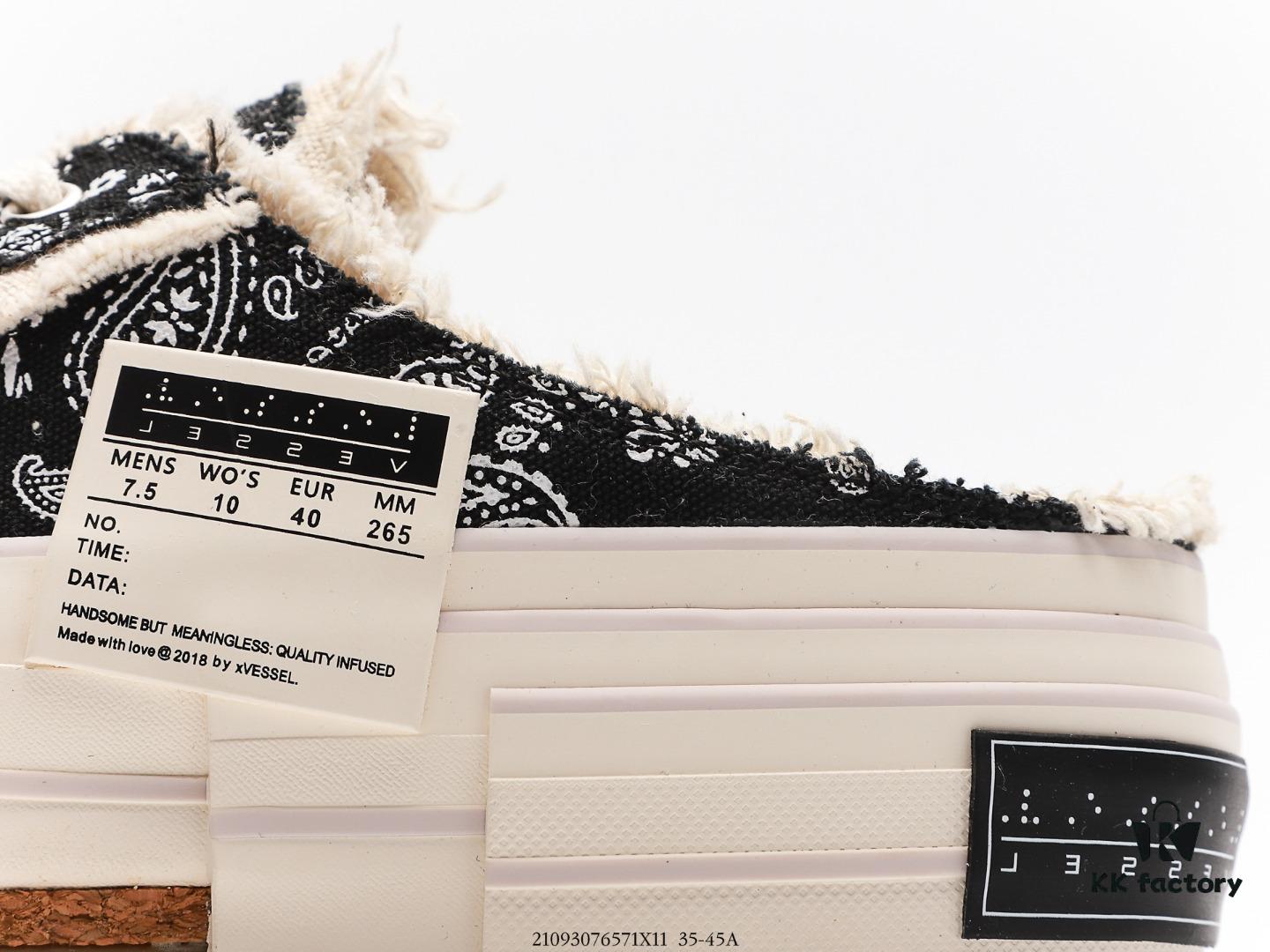 xVESSEL G.O.P. Low Unisex Canvas Sneakers with Cork Insole – Handcrafted Vulcanized Shoes Featuring Gradient Color-Changing Effect, Tassel Design, and NFC Anti-Counterfeit Verification