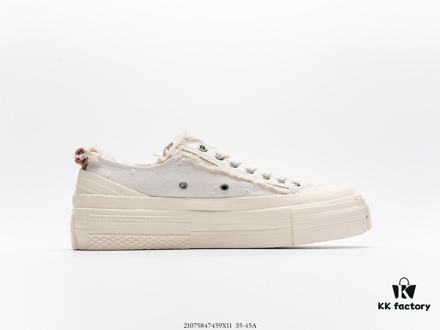 High-Version Proxy Level | Market's Highest Quality - Wu Jianhao x VESSEL G.O.P. Low Cut Deconstructed Overlapped Platform Cork Low-Top Versatile Height-Increasing Canvas Vulcanized Skate Shoes