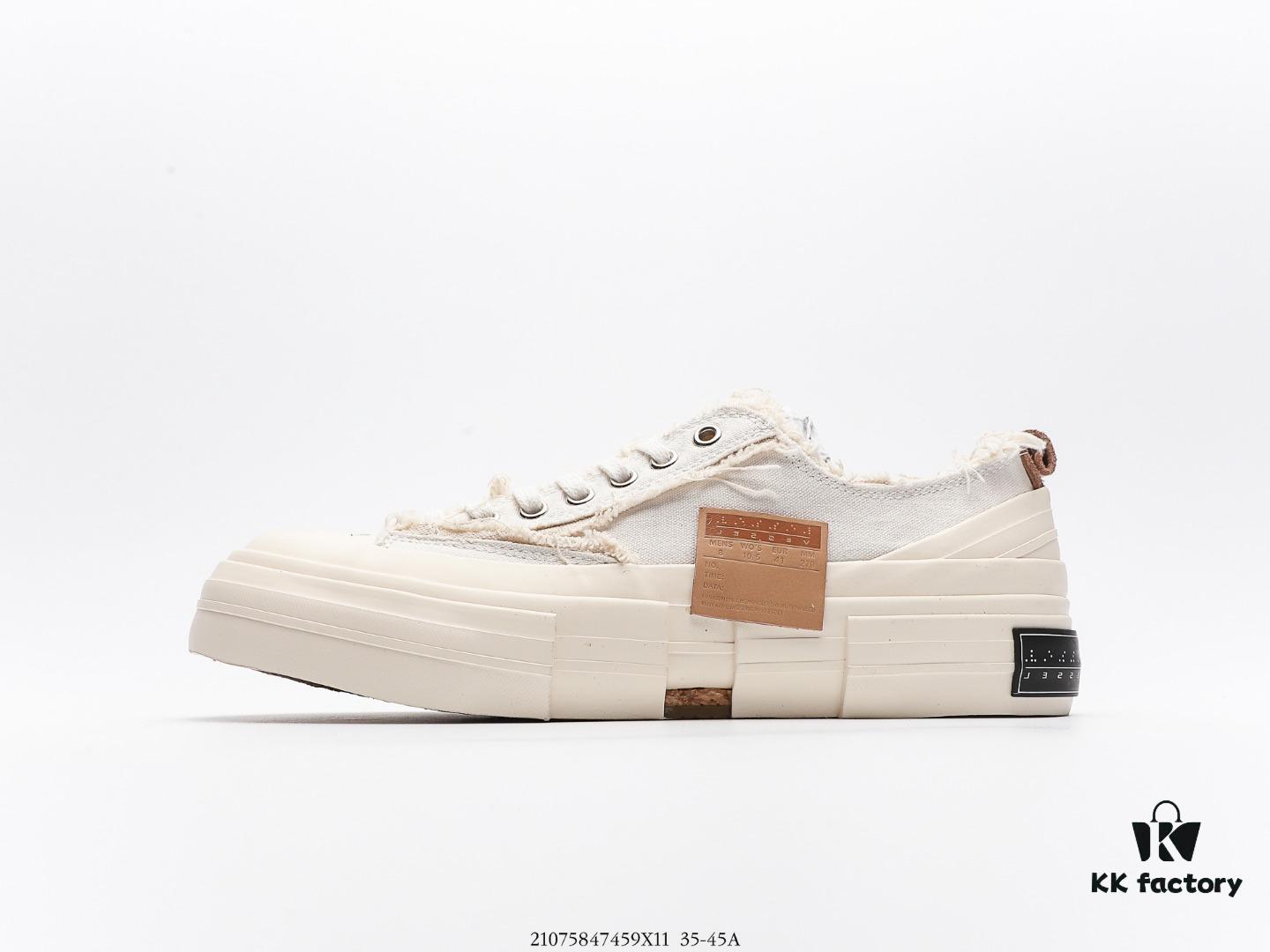 High-Version Proxy Level | Market's Highest Quality - Wu Jianhao x VESSEL G.O.P. Low Cut Deconstructed Overlapped Platform Cork Low-Top Versatile Height-Increasing Canvas Vulcanized Skate Shoes