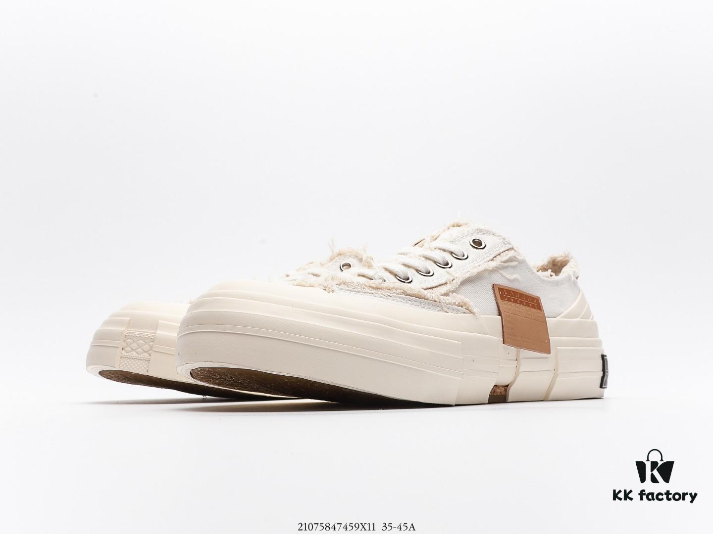 High-Version Proxy Level | Market's Highest Quality - Wu Jianhao x VESSEL G.O.P. Low Cut Deconstructed Overlapped Platform Cork Low-Top Versatile Height-Increasing Canvas Vulcanized Skate Shoes