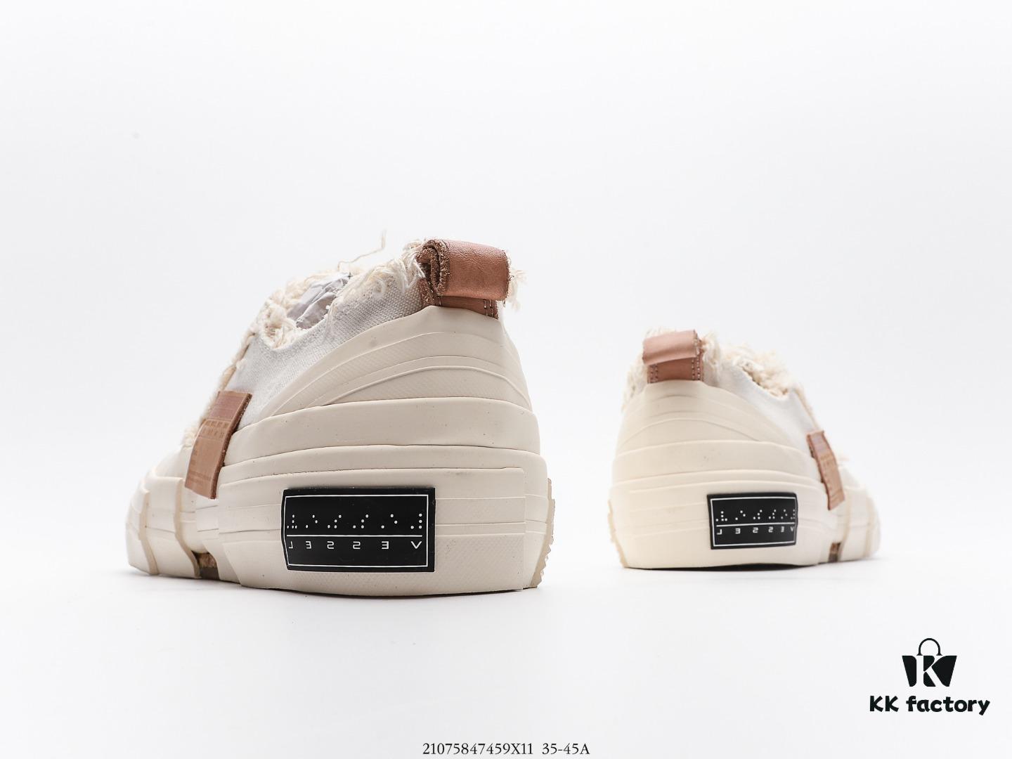 High-Version Proxy Level | Market's Highest Quality - Wu Jianhao x VESSEL G.O.P. Low Cut Deconstructed Overlapped Platform Cork Low-Top Versatile Height-Increasing Canvas Vulcanized Skate Shoes