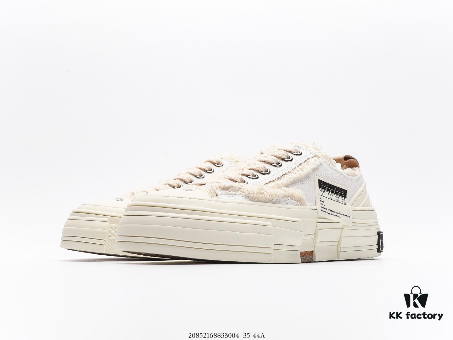 Wu Jianhao x VESSEL G.O.P. Low Unisex Canvas Vulcanized Sneakers with Cork Sole – Deconstructed Layered Design, Elevated Comfort, Handcrafted Vulcanized Edge Binding, Gradient Finish, 12-Ounce Durable Canvas with Tassel Accents