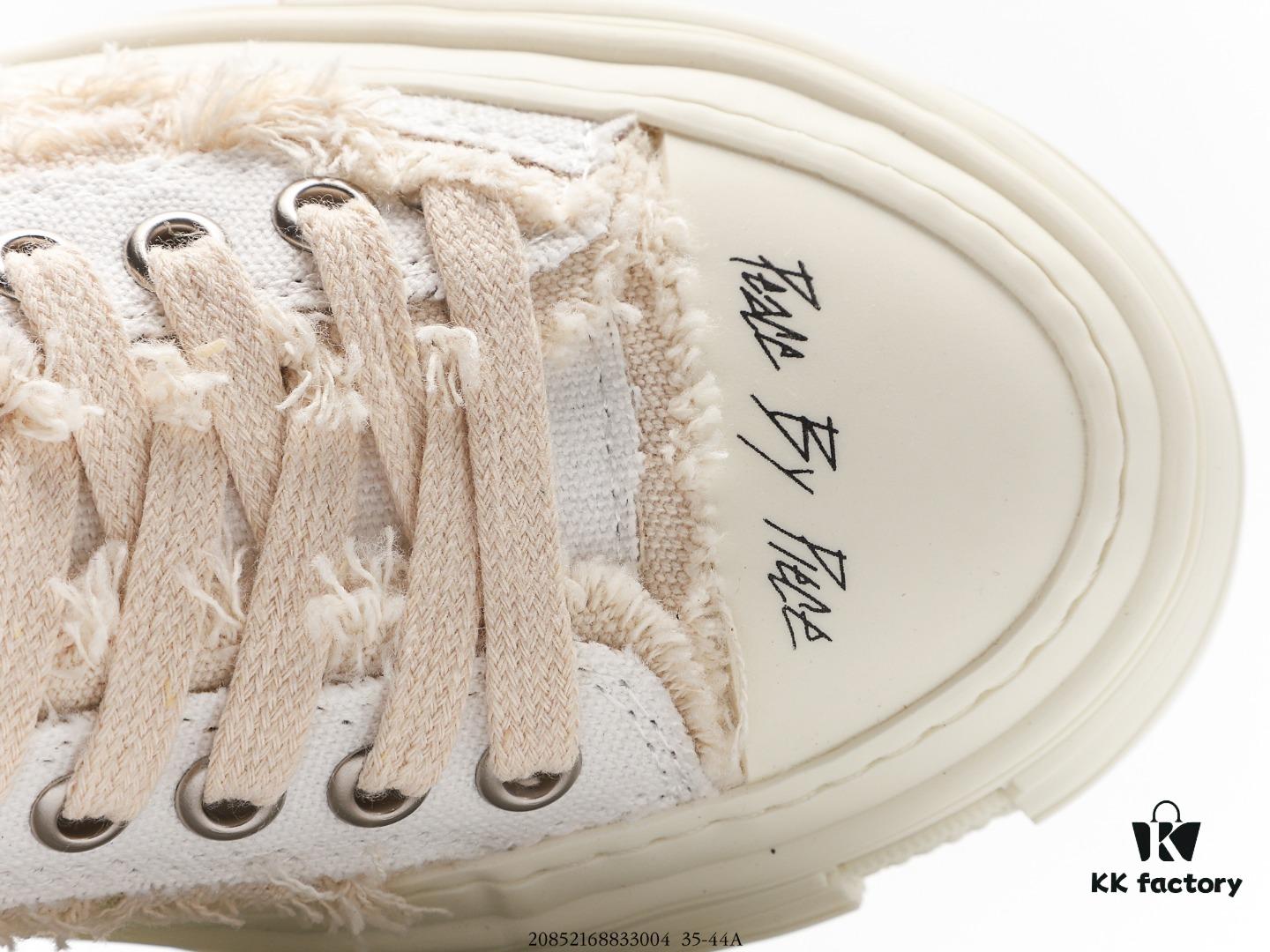 Wu Jianhao x VESSEL G.O.P. Low Unisex Canvas Vulcanized Sneakers with Cork Sole – Deconstructed Layered Design, Elevated Comfort, Handcrafted Vulcanized Edge Binding, Gradient Finish, 12-Ounce Durable Canvas with Tassel Accents