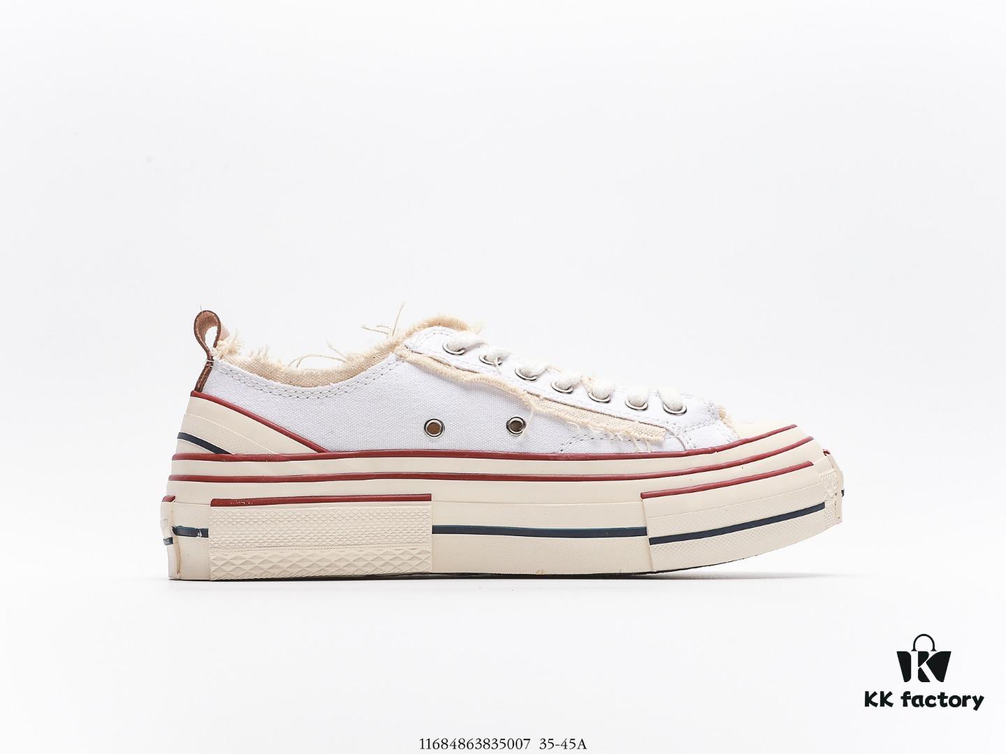 High-End Version WU JIANHAO x VESSEL G.O.P. Low Cut Reconstructed Overlapping Platform Cork Low-Top Canvas Vulcanized Casual Elevating Sneakers