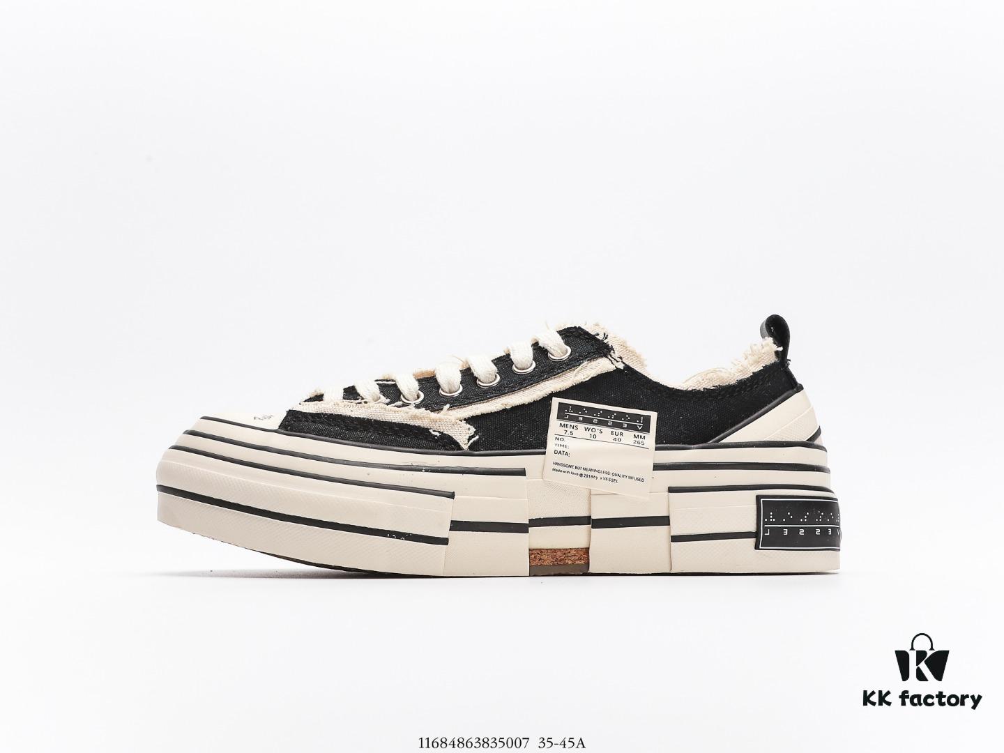 Glow-in-the-Dark Premium Version WU JIANHAO x VESSEL G.O.P. Low Cut Dismantled Overlapping Thick Cork Insole Elevated Comfort Canvas Vulcanized Sneakers