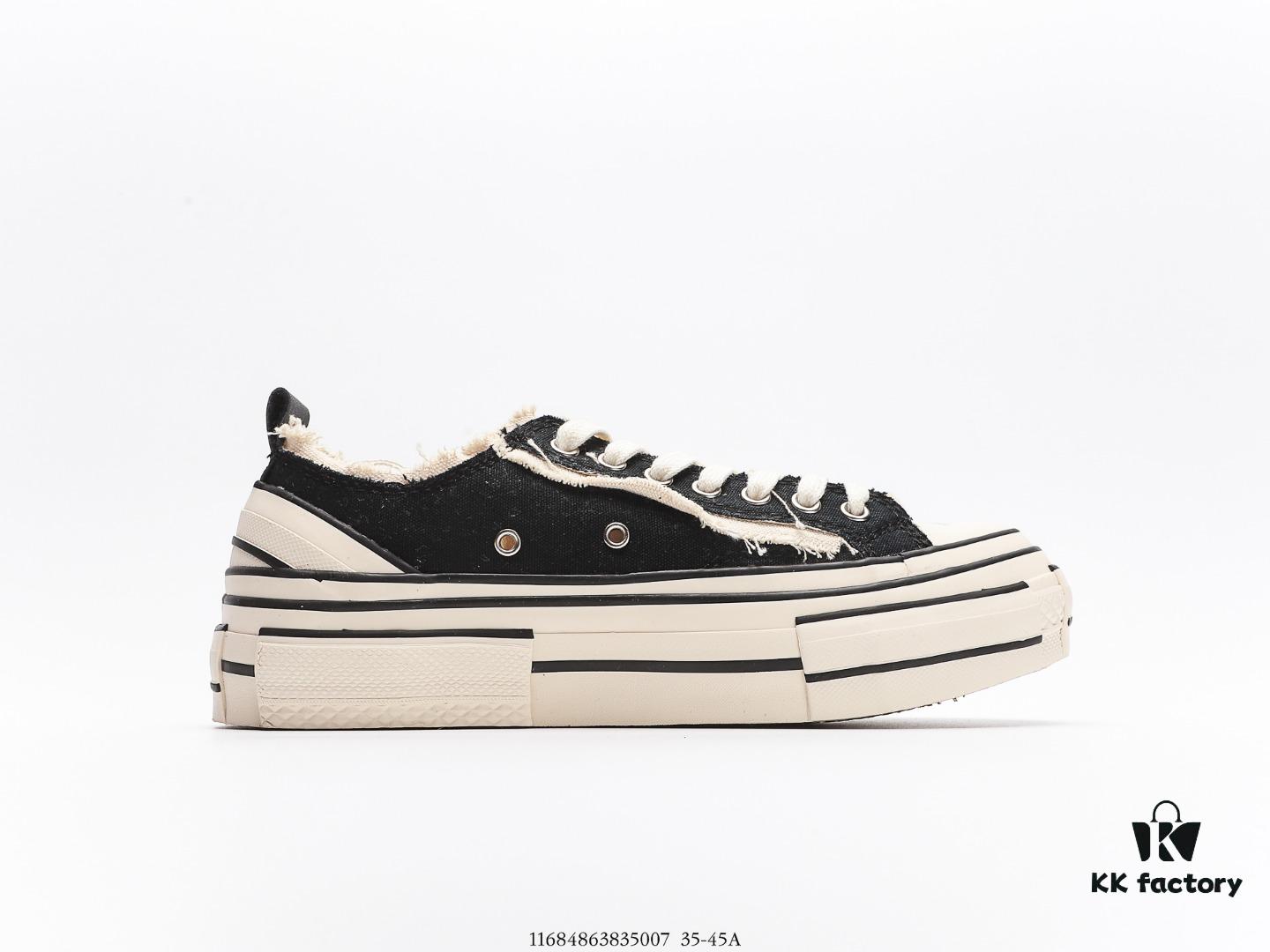 Glow-in-the-Dark Premium Version WU JIANHAO x VESSEL G.O.P. Low Cut Dismantled Overlapping Thick Cork Insole Elevated Comfort Canvas Vulcanized Sneakers