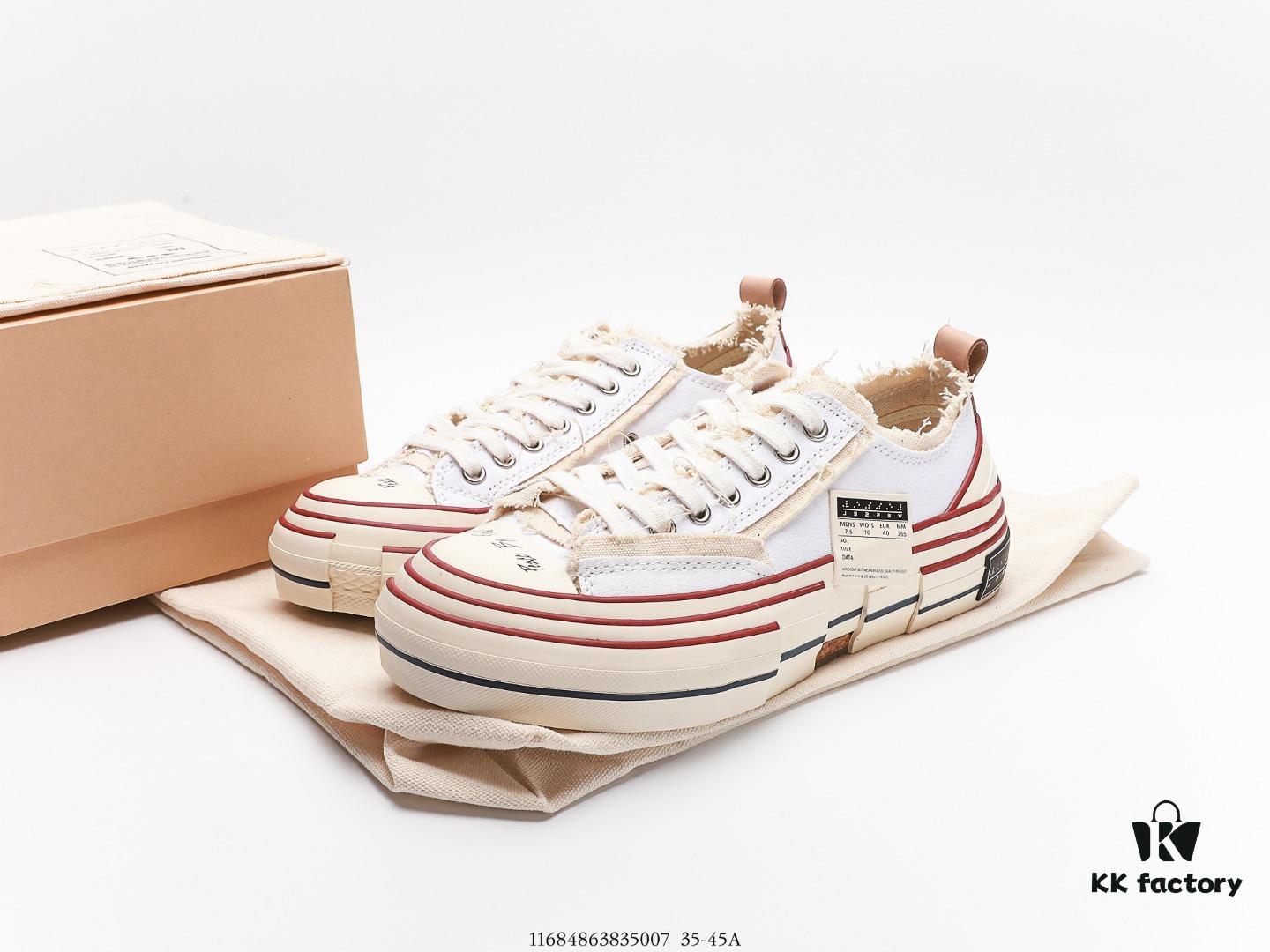 High-End Version WU JIANHAO x VESSEL G.O.P. Low Cut Reconstructed Overlapping Platform Cork Low-Top Canvas Vulcanized Casual Elevating Sneakers