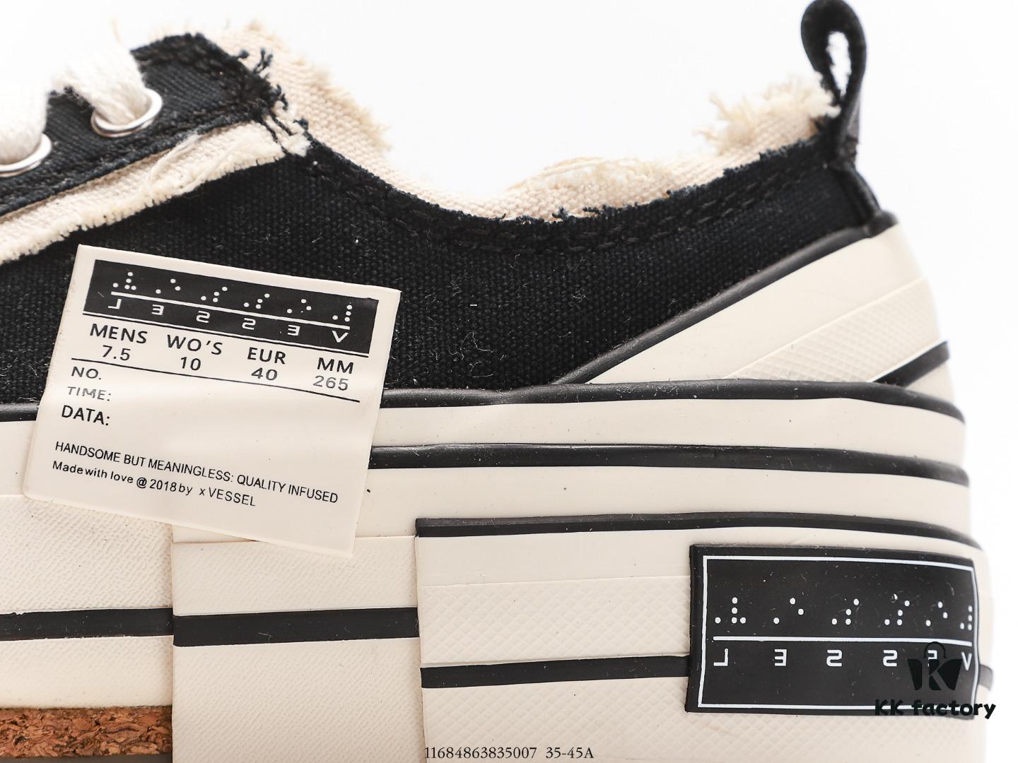 Glow-in-the-Dark Premium Version WU JIANHAO x VESSEL G.O.P. Low Cut Dismantled Overlapping Thick Cork Insole Elevated Comfort Canvas Vulcanized Sneakers