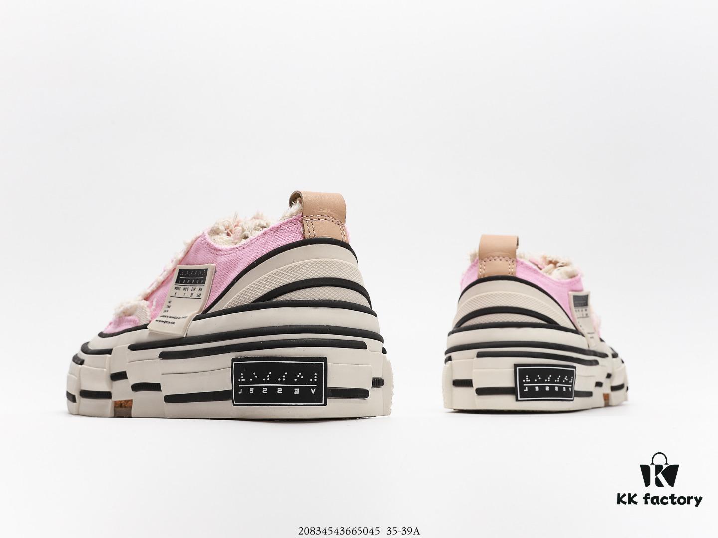 Wu Jianhao G.O.P. Valentine x VESSEL Low-Top Floral Sneakers, Crafted with Traditional Handicraft and Shoemaking Techniques, World's First Cork-Crushed Sole Shoes, Distressed Design, Original Box Packaging, Upgraded Version with Solid Thick Cork Insole, Genuine Gradual Effect, Premium Heavy-Duty Canvas Fabric, Tassel Fringe with Vintage Wear-Out Effect