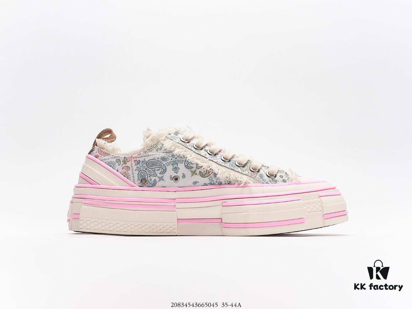 Van Ness Wu G.O.P. Valentine x VESSEL Low-Top Cashew Flower Sneakers, Handcrafted with Traditional Techniques, World's First Cork-Crushed Sole Shoes, Distressed Design, Original Box Packaging, Upgraded Version with Thick Solid Cork Insole, Genuine Gradual Effect, Premium Durable Canvas Upper, Tassel Fringe with Vintage Wear Effect