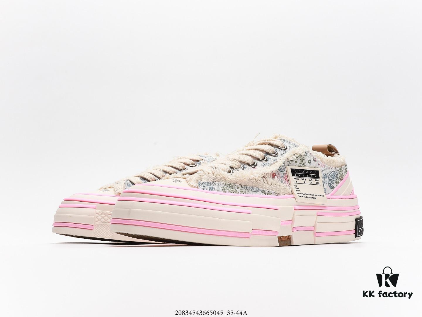 Van Ness Wu G.O.P. Valentine x VESSEL Low-Top Cashew Flower Sneakers, Handcrafted with Traditional Techniques, World's First Cork-Crushed Sole Shoes, Distressed Design, Original Box Packaging, Upgraded Version with Thick Solid Cork Insole, Genuine Gradual Effect, Premium Durable Canvas Upper, Tassel Fringe with Vintage Wear Effect