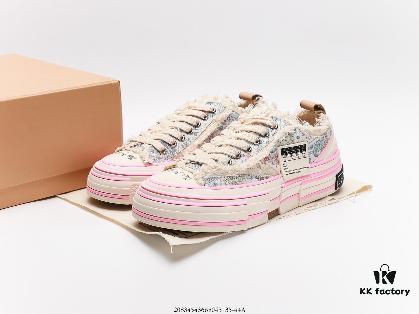 Van Ness Wu G.O.P. Valentine x VESSEL Low-Top Cashew Flower Sneakers, Handcrafted with Traditional Techniques, World's First Cork-Crushed Sole Shoes, Distressed Design, Original Box Packaging, Upgraded Version with Thick Solid Cork Insole, Genuine Gradual Effect, Premium Durable Canvas Upper, Tassel Fringe with Vintage Wear Effect