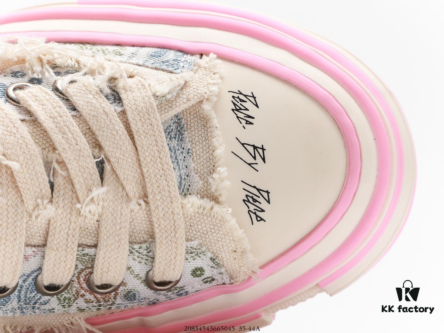 Van Ness Wu G.O.P. Valentine x VESSEL Low-Top Cashew Flower Sneakers, Handcrafted with Traditional Techniques, World's First Cork-Crushed Sole Shoes, Distressed Design, Original Box Packaging, Upgraded Version with Thick Solid Cork Insole, Genuine Gradual Effect, Premium Durable Canvas Upper, Tassel Fringe with Vintage Wear Effect