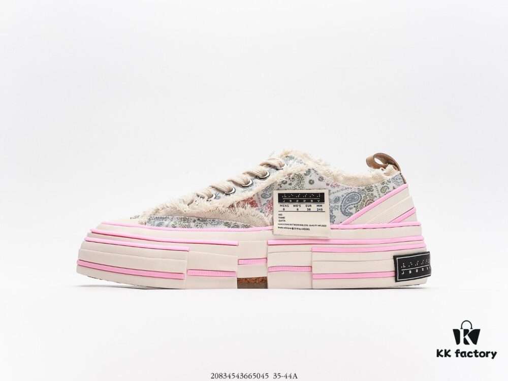 Van Ness Wu G.O.P. Valentine x VESSEL Low-Top Cashew Flower Sneakers, Handcrafted with Traditional Techniques, World's First Cork-Crushed Sole Shoes, Distressed Design, Original Box Packaging, Upgraded Version with Thick Solid Cork Insole, Genuine Gradual Effect, Premium Durable Canvas Upper, Tassel Fringe with Vintage Wear Effect