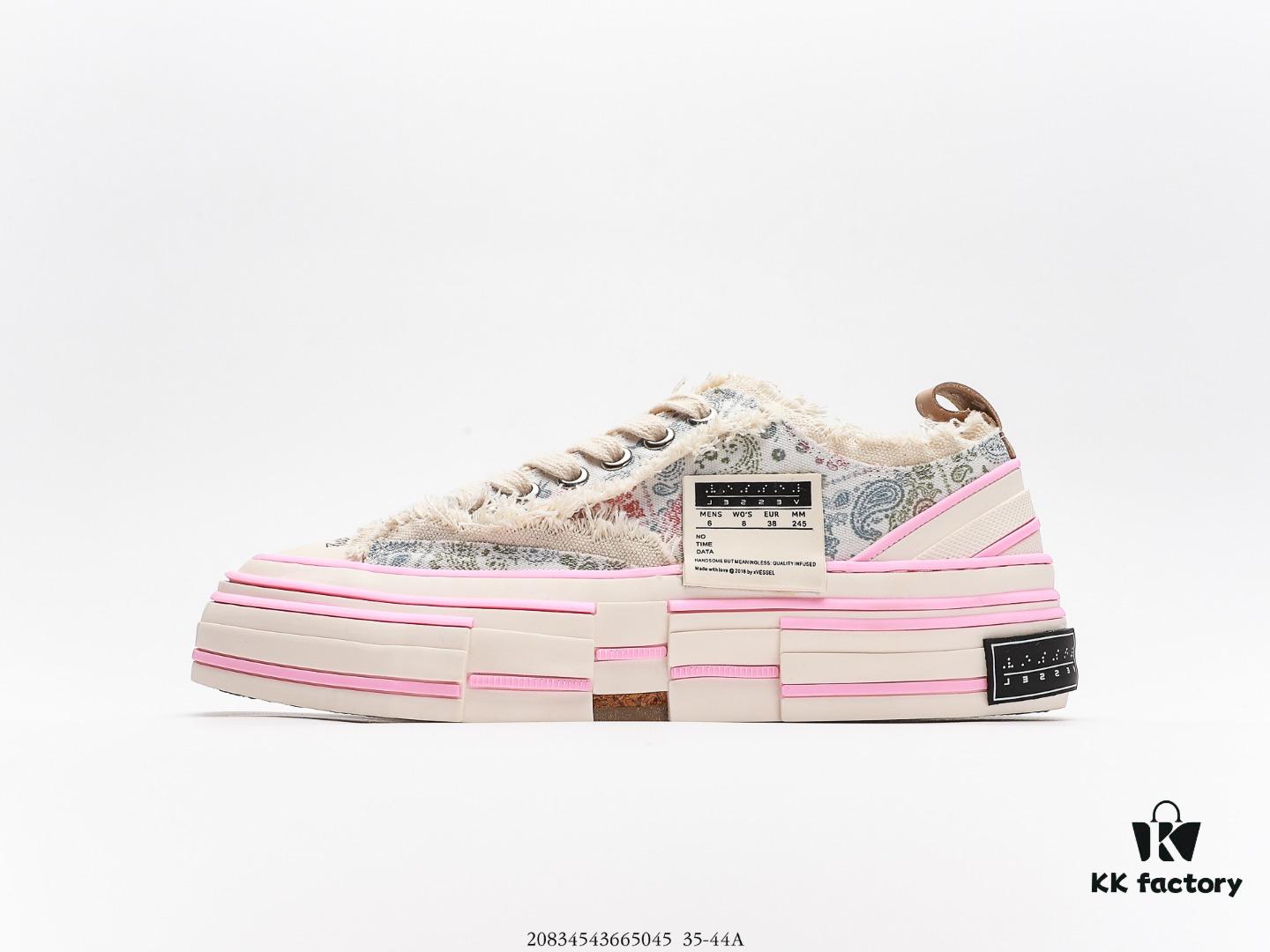 Van Ness Wu G.O.P. Valentine x VESSEL Low-Top Cashew Flower Sneakers, Handcrafted with Traditional Techniques, World's First Cork-Crushed Sole Shoes, Distressed Design, Original Box Packaging, Upgraded Version with Thick Solid Cork Insole, Genuine Gradual Effect, Premium Durable Canvas Upper, Tassel Fringe with Vintage Wear Effect