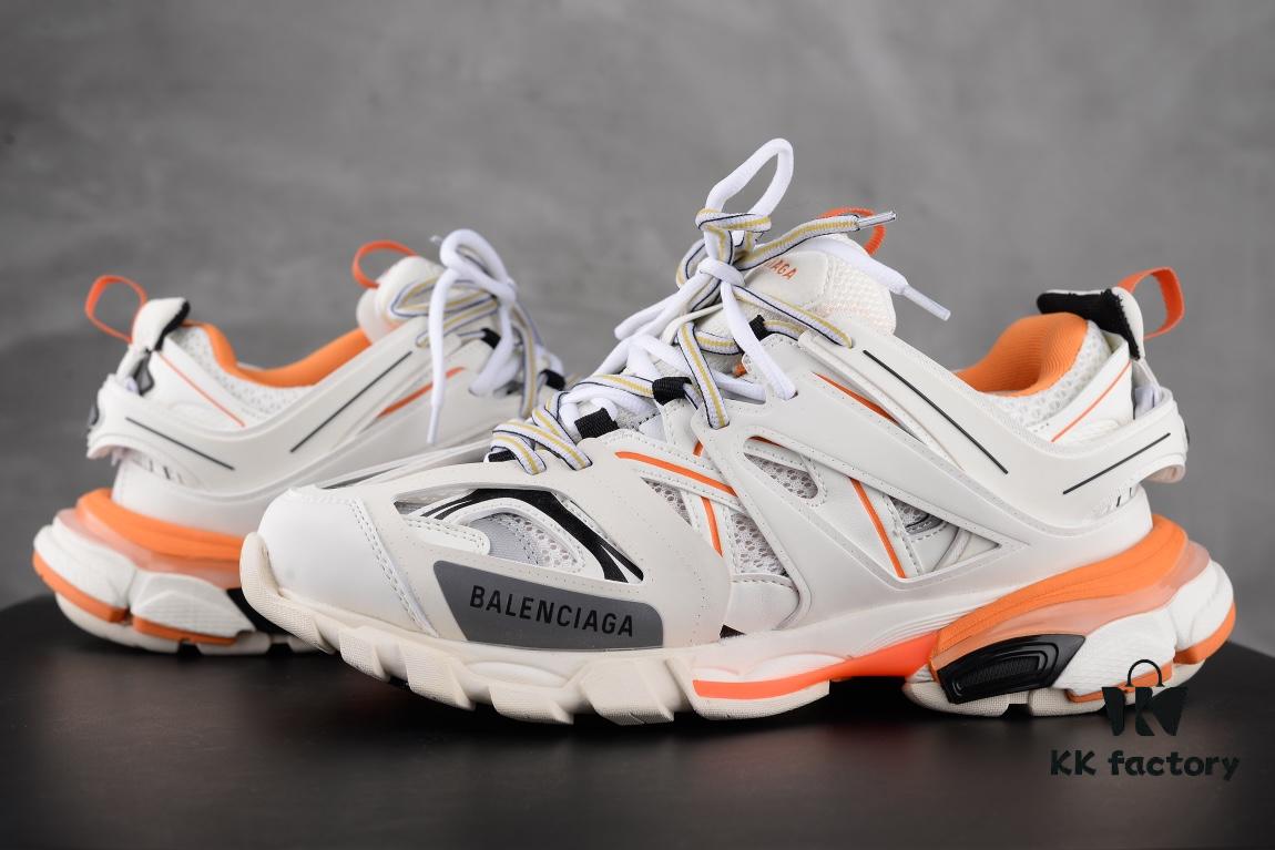Newly Released Paris Factory Original Upper Balenciaga Track 3rd Generation Series White Orange